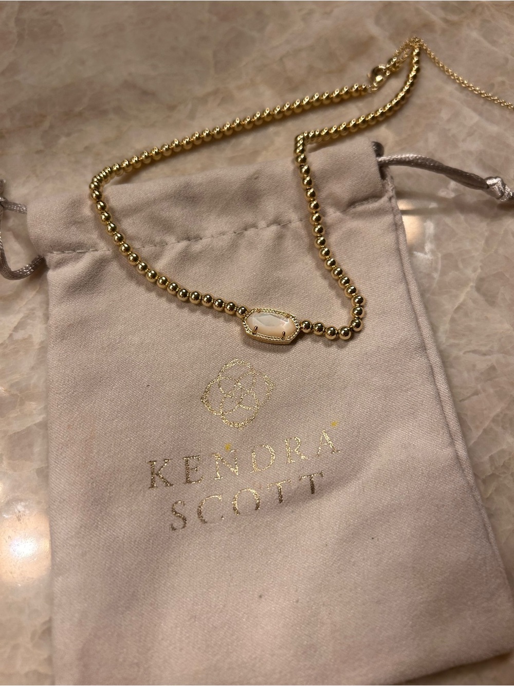 Kendra Scott Elisa Gold Beaded Pendant Necklace - Gold - Picture 3 of 5
